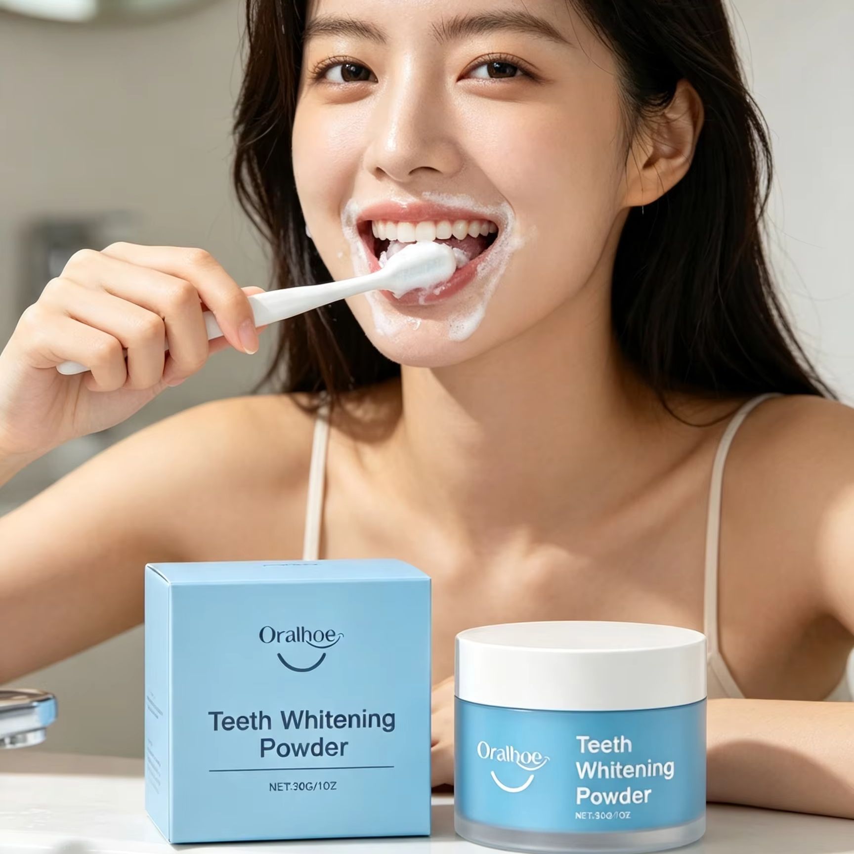 Teeth Whitening Near Me - Oralhoe Tooth Powder for Brushing Teeth