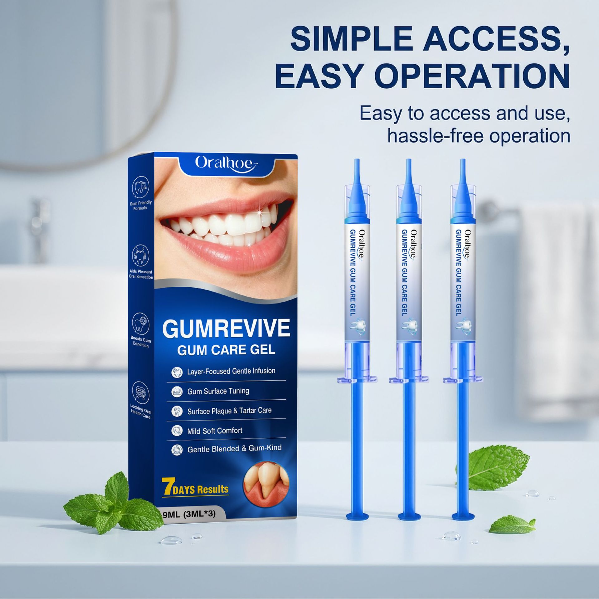 Teeth Whitening Gel Peroxide - Oral Care Gel 3Pcs Gum Cleaning