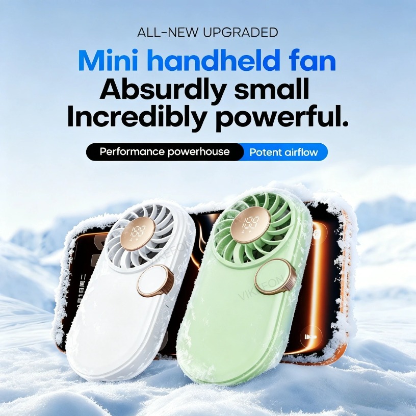 11000RPM Mini Pocket Fan Lipst - Led Mouth Tray recension och pris